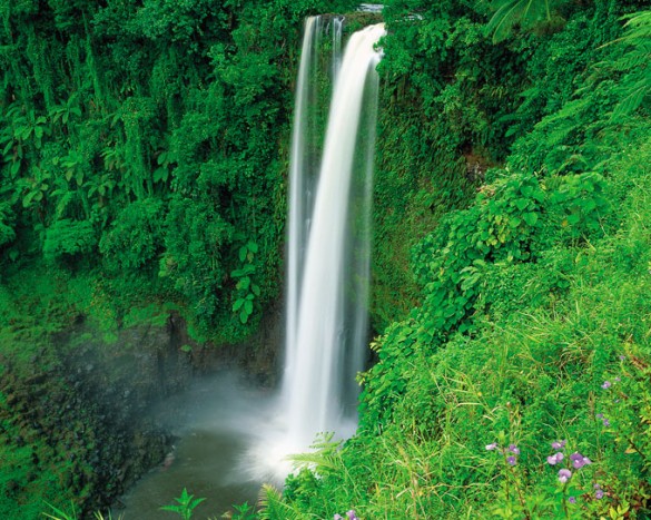 Fuipisia - Juste au nord des Cascades Sopoaga dans le sud d'Upolu, à 10 minutes de marche de la route principale vous amène à cette magnifique cascade de 55 mètres de haut jungle.